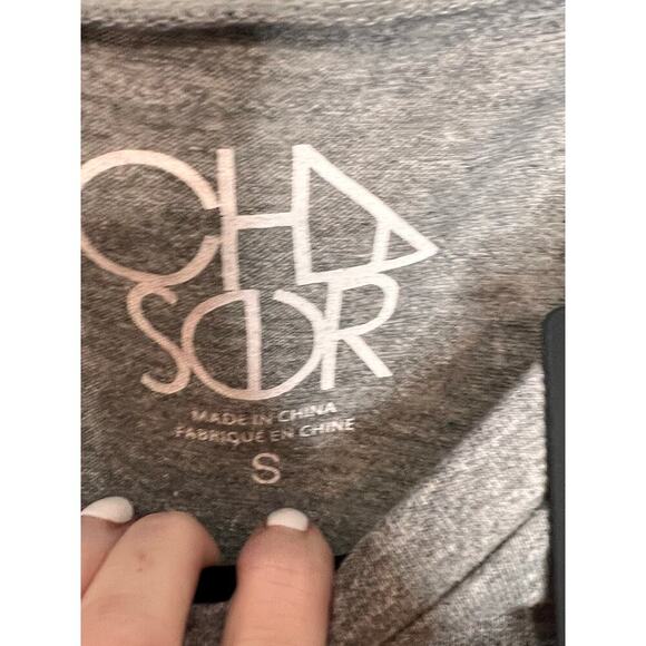 NWT Chaser Deep Feeling Short Sleeve Crew Neck Graphic T-Shirt Heather Gray S - Picture 5 of 8
